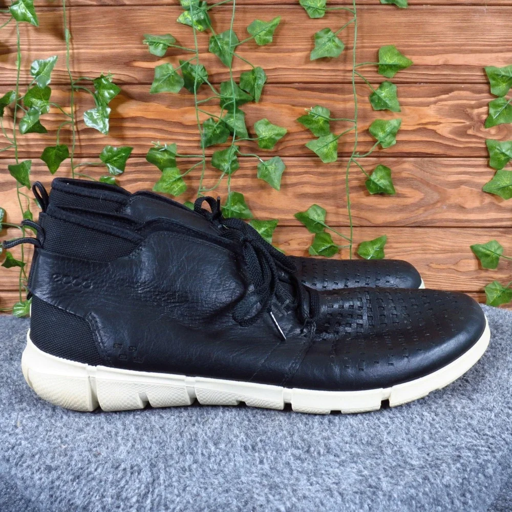 ECCO Intrinsic Chukka Mens Mid Top Boots Size 46 Walking Black Leather